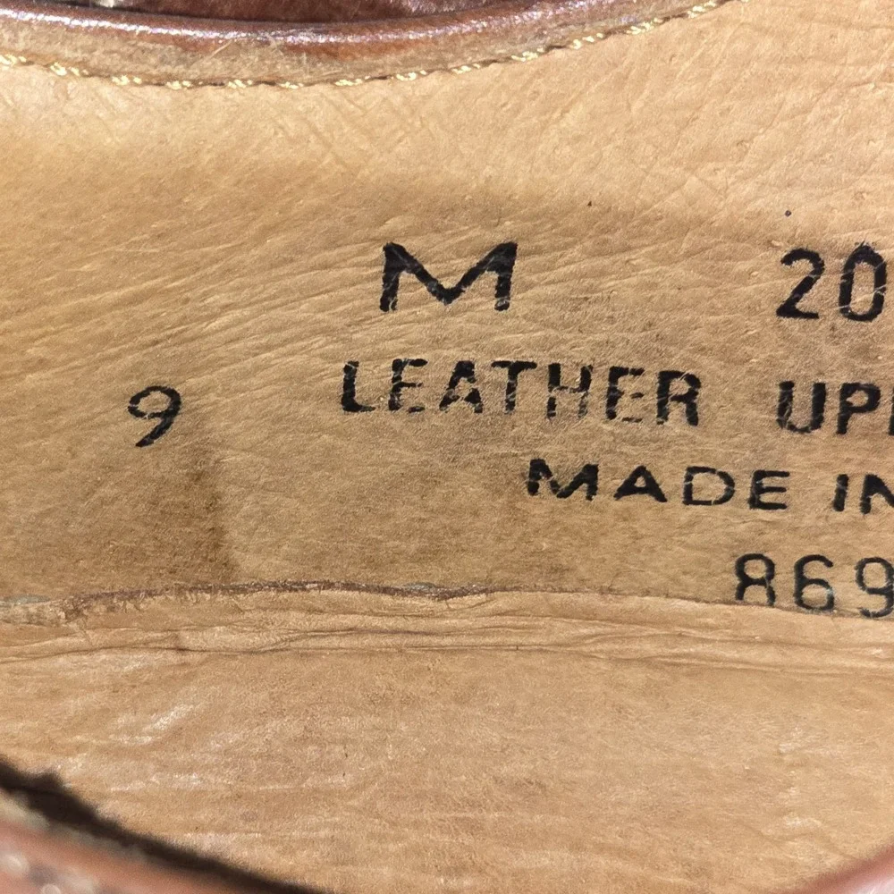 JOHNSTON & MURPHY Passport Oxford Dress Shoes Mens 9‎ M Leather Brown Lace Up